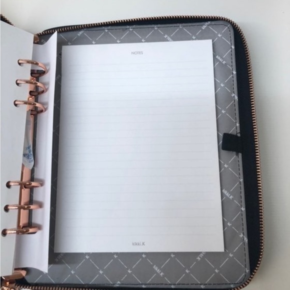 Kikki.K A5 Black Croco Leather Zippered Planner - Picture 10 of 11